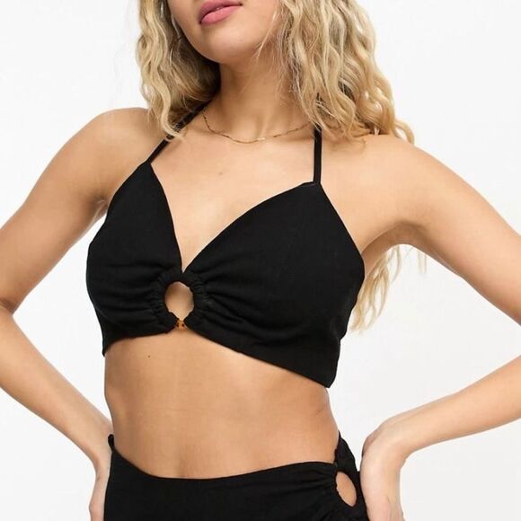 aerie Other - NWT Aerie Ring Detail Black Bra Womens XL
